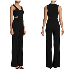 Ramy Brook Black Amanda Cutout Wide Leg Jumpsuit 0